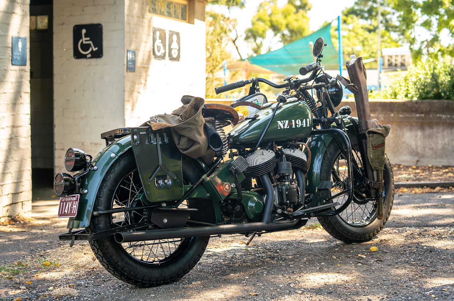 green indian motorcycle