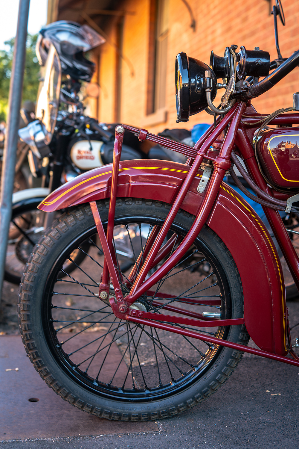 vintage indian motorcycle  red