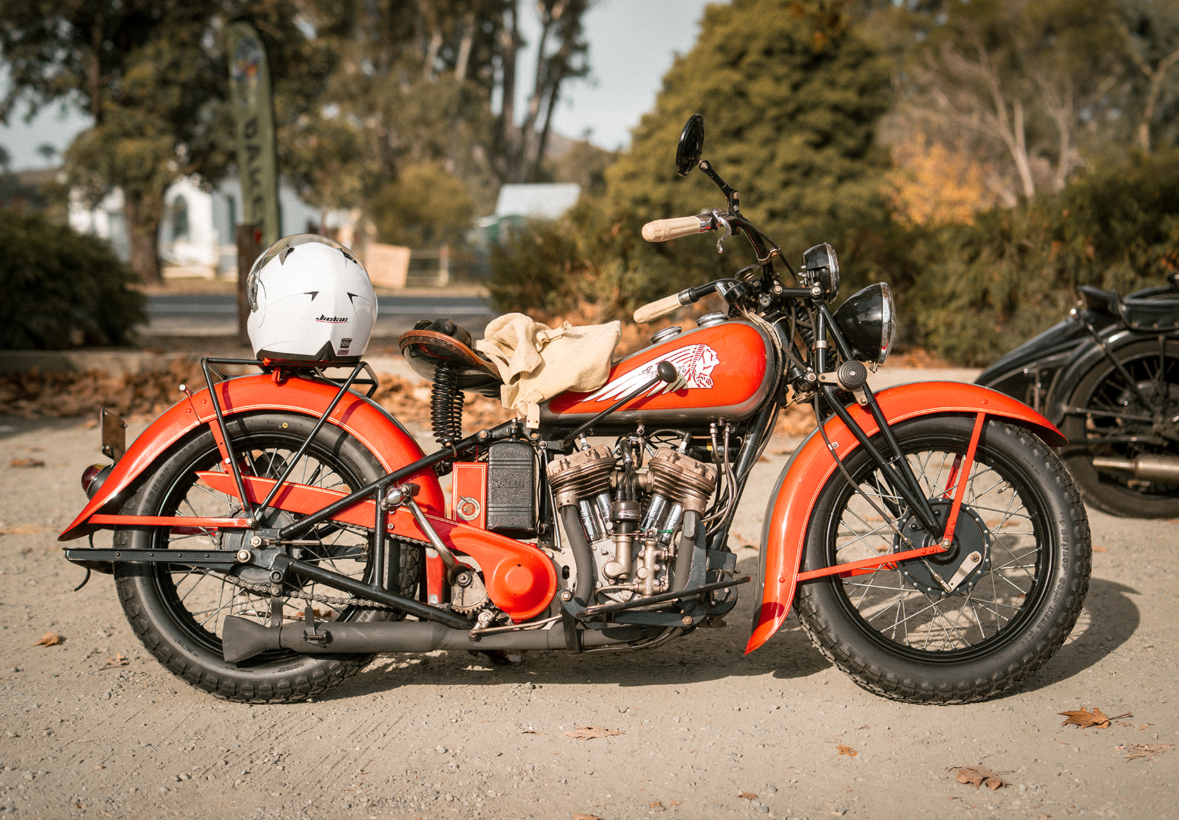 vintage indian motorcycle red