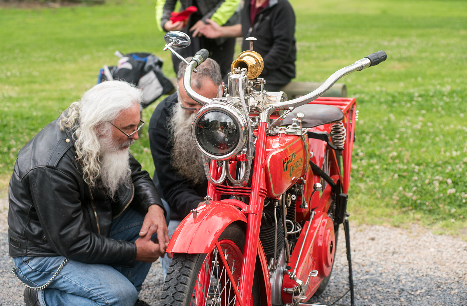 1918 harley davidson motorcycle red